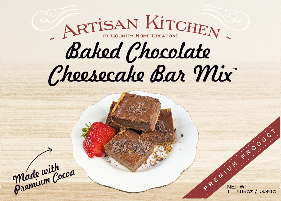 Artisan Kitchen Baked Chocolate Cheesecake Bars  Mix (1/2 Dozen)