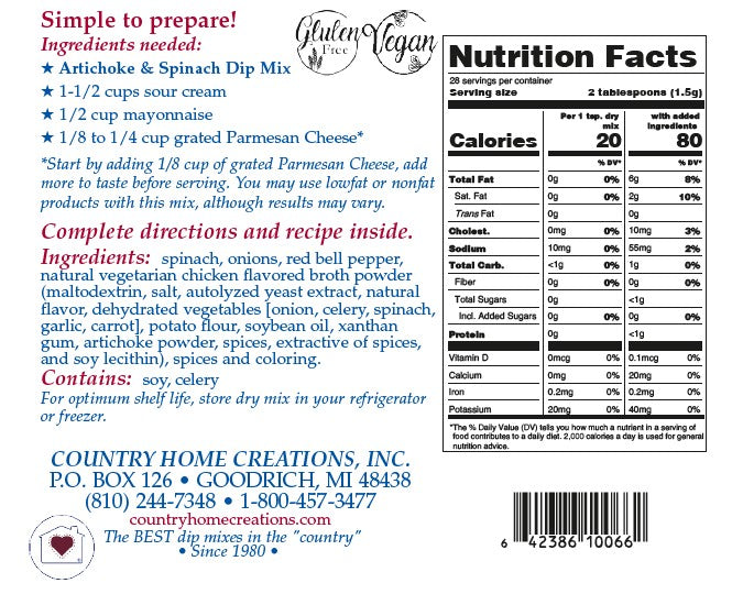 Artichoke & Spinach Dip Mix - Sample