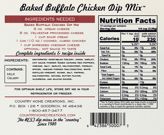 Artisan Kitchen- Baked Buffalo Chicken Dip Mix (Dozen)