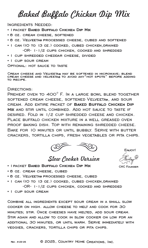Artisan Kitchen - Buffalo Chicken Dip Mix-Sample