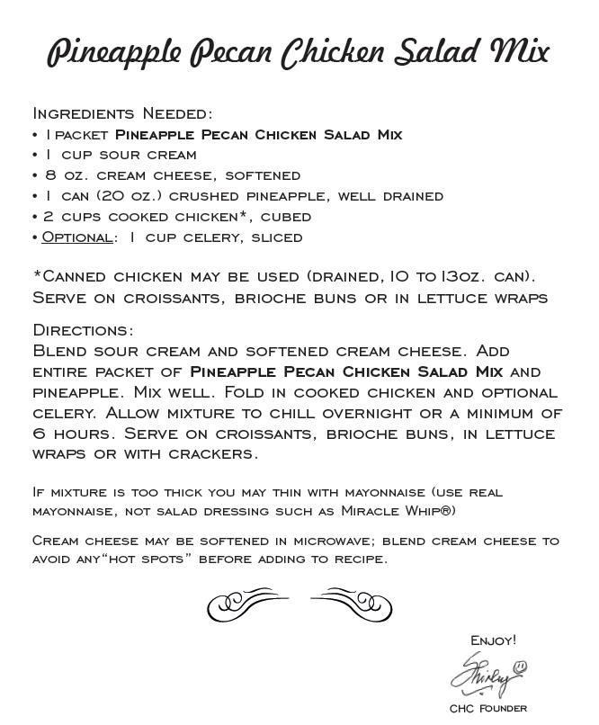Artisan Kitchen - Pineapple Pecan Chicken Salad Mix (Dozen) NEW RELEASE