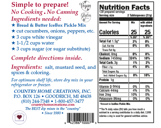 Bread & Butter IceBox Pickle Mix (Dozen)