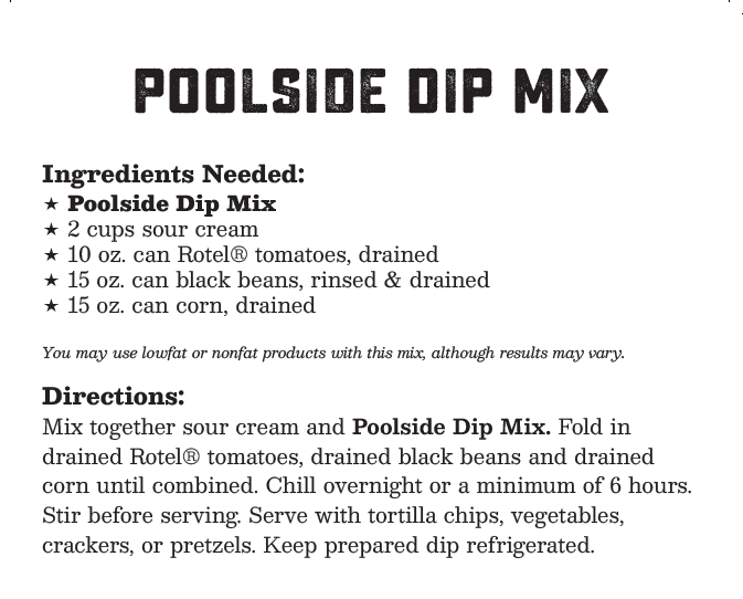 Coastal Kitchen- Poolside Dip Mix (Dozen) NEW RELEASE