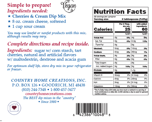 Cherries & Cream Dip Mix (Dozen) NEW RELEASE