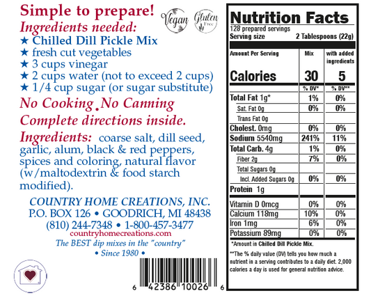 Chilled Dill Pickle Mix (Dozen)