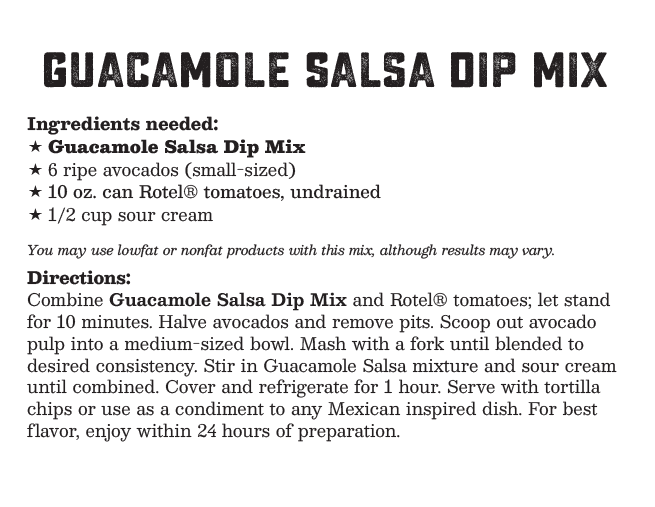 Coastal Kitchen Guacamole Salsa Mix (Dozen) NEW RELEASE