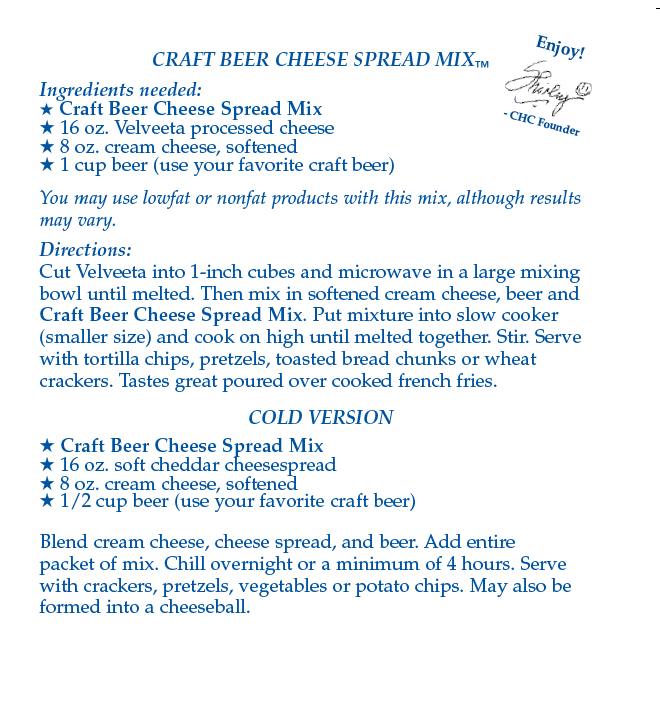 Craft Beer Cheese Spread Mix - Sample