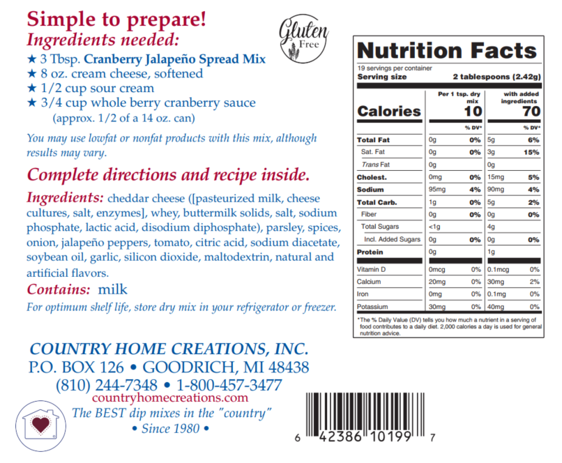 Cranberry Jalapeno Spread Mix - Sample