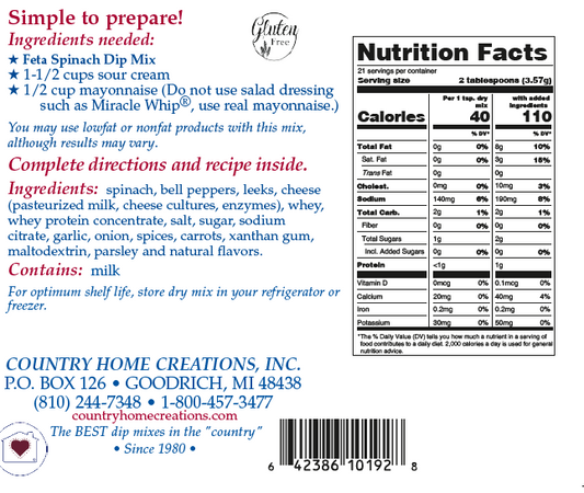 Feta Spinach Dip Mix (Dozen)