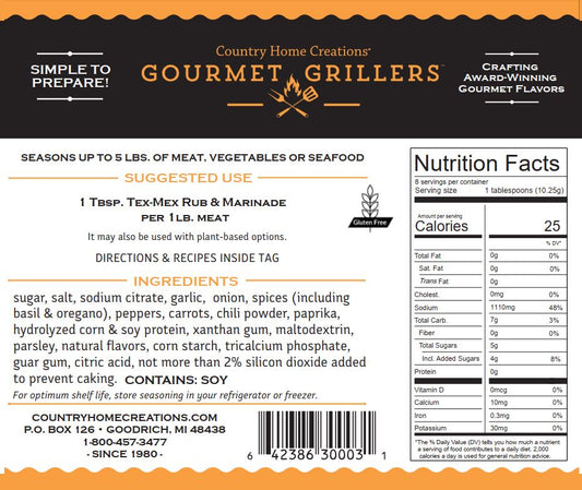 Gourmet Griller Tex-Mex Rub & Marinade (Dozen)