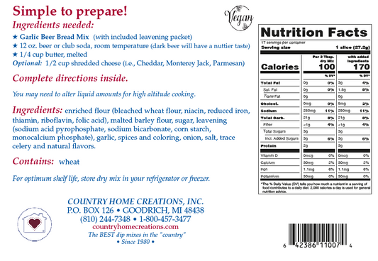 Garlic Beer Bread Mix (1/2 Dozen)