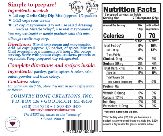 Garlic Chip Dip Mix (Dozen) NEW RELEASE