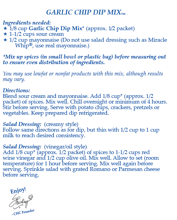 Garlic Chip Dip Mix-Sample NEW RELEASE
