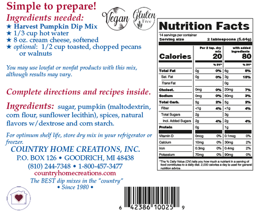 Harvest Pumpkin Dip Mix - Sample