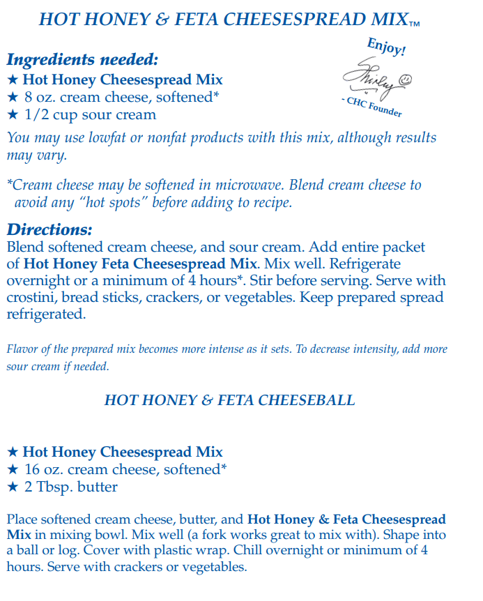 Hot Honey & Feta Cheesespread Mix (Dozen)