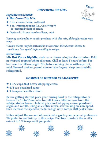 Hot Cocoa Dip Mix (Dozen) Limited Edition