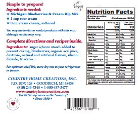 Taste of Michigan - Michigan Blueberries & Cream Dip Mix- Sample