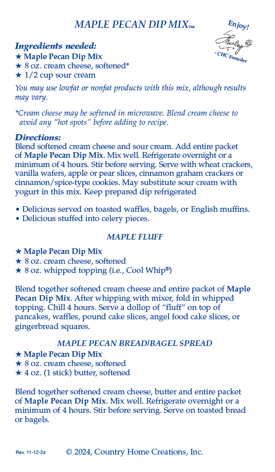 Maple Pecan Dip Mix - Sample