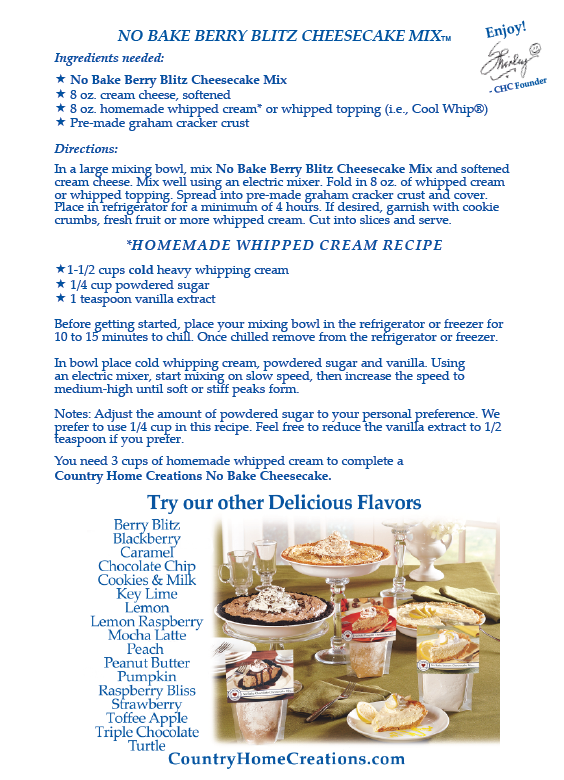 No Bake Berry Blitz Cheesecake Mix NEW RELEASE