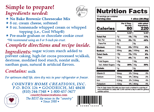 No Bake Brownie Cheesecake Mis - SAMPLE