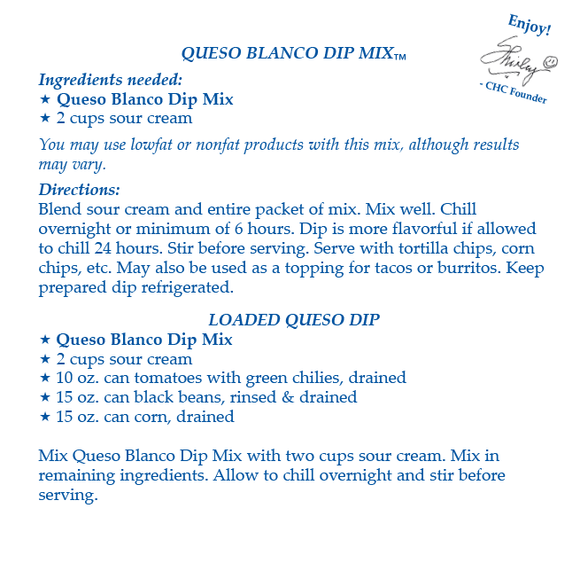 Queso Blanco Dip Mix (Dozen)