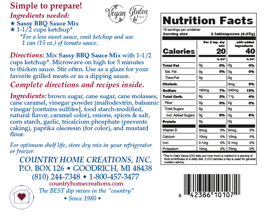 Sassy BBQ Dipping Sauce Mix (Dozen)