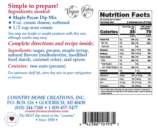 Maple Pecan Dip Mix (Dozen)