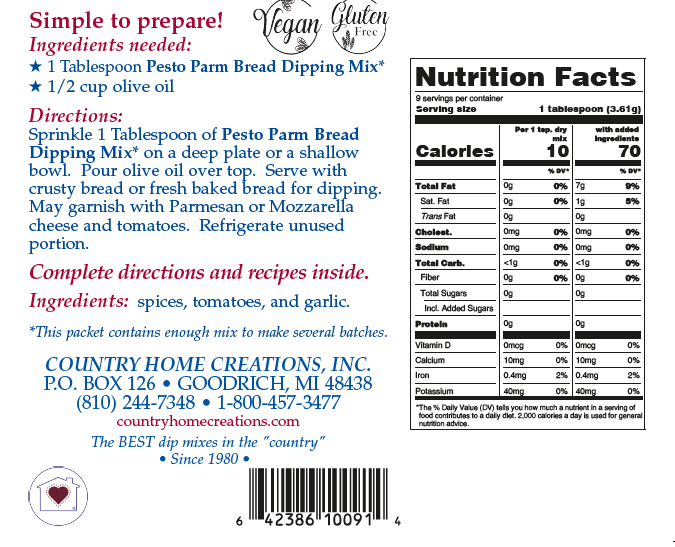 Pesto Parmesan Bread Dipping Mix - Sample