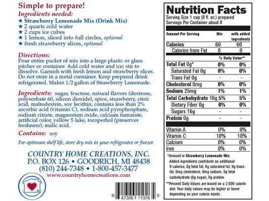 Strawberry Lemonade Mix - Sample