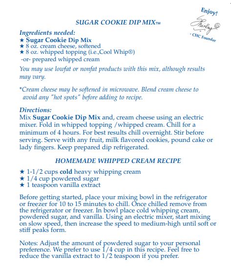 Sugar Cookie Dip Mix - (Dozen)