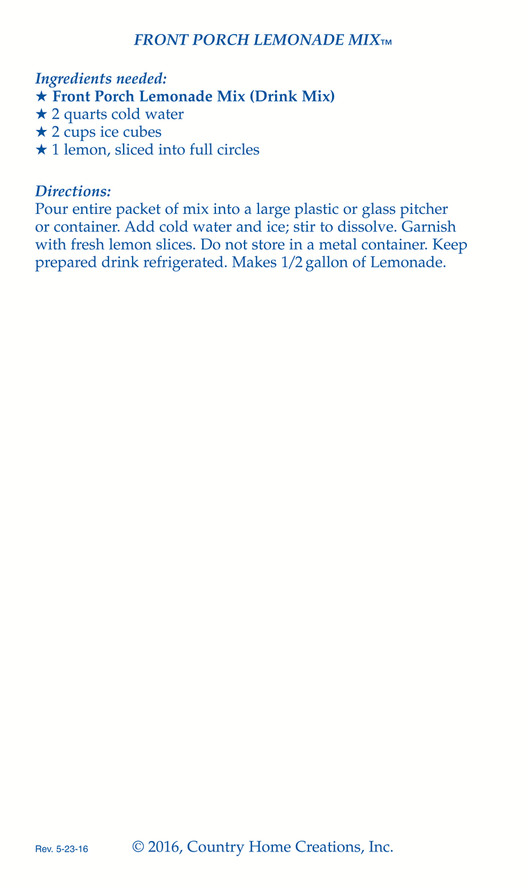 Front Porch Lemonade Mix (Dozen)