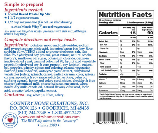 Loaded Baked Potato Dip Mix - Sample