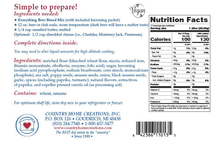 Everything Beer Bread Mix (1/2 Dozen)