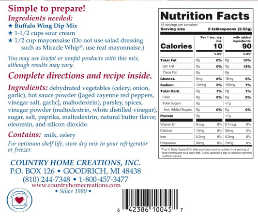 Buffalo Wing Dip Mix (Dozen)