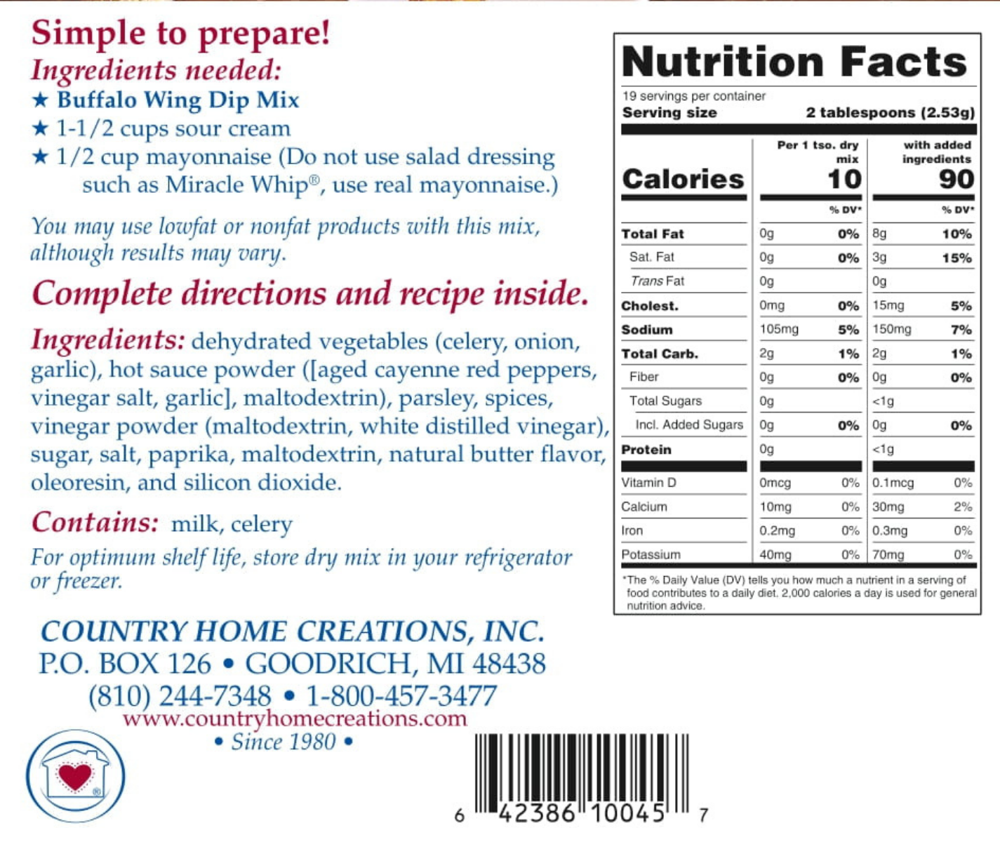 Buffalo Wing Dip Mix - Sample