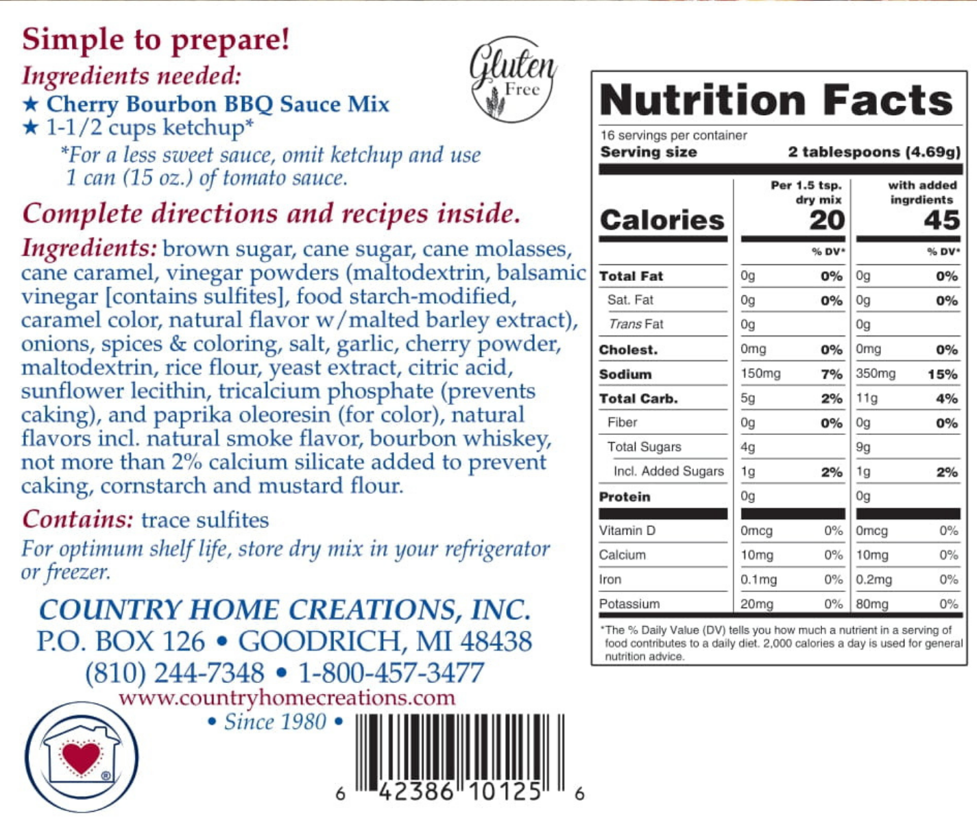 Cherry Bourbon BBQ Sauce Mix (Dozen)