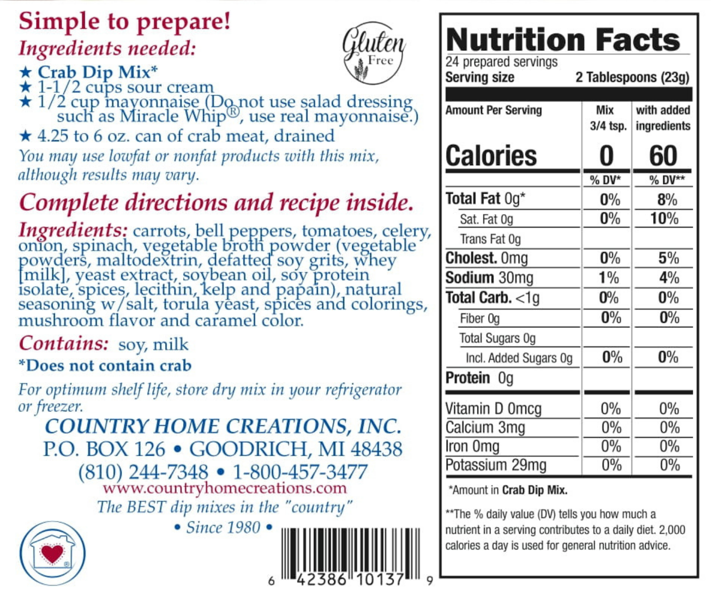 Crab Dip Mix - Sample