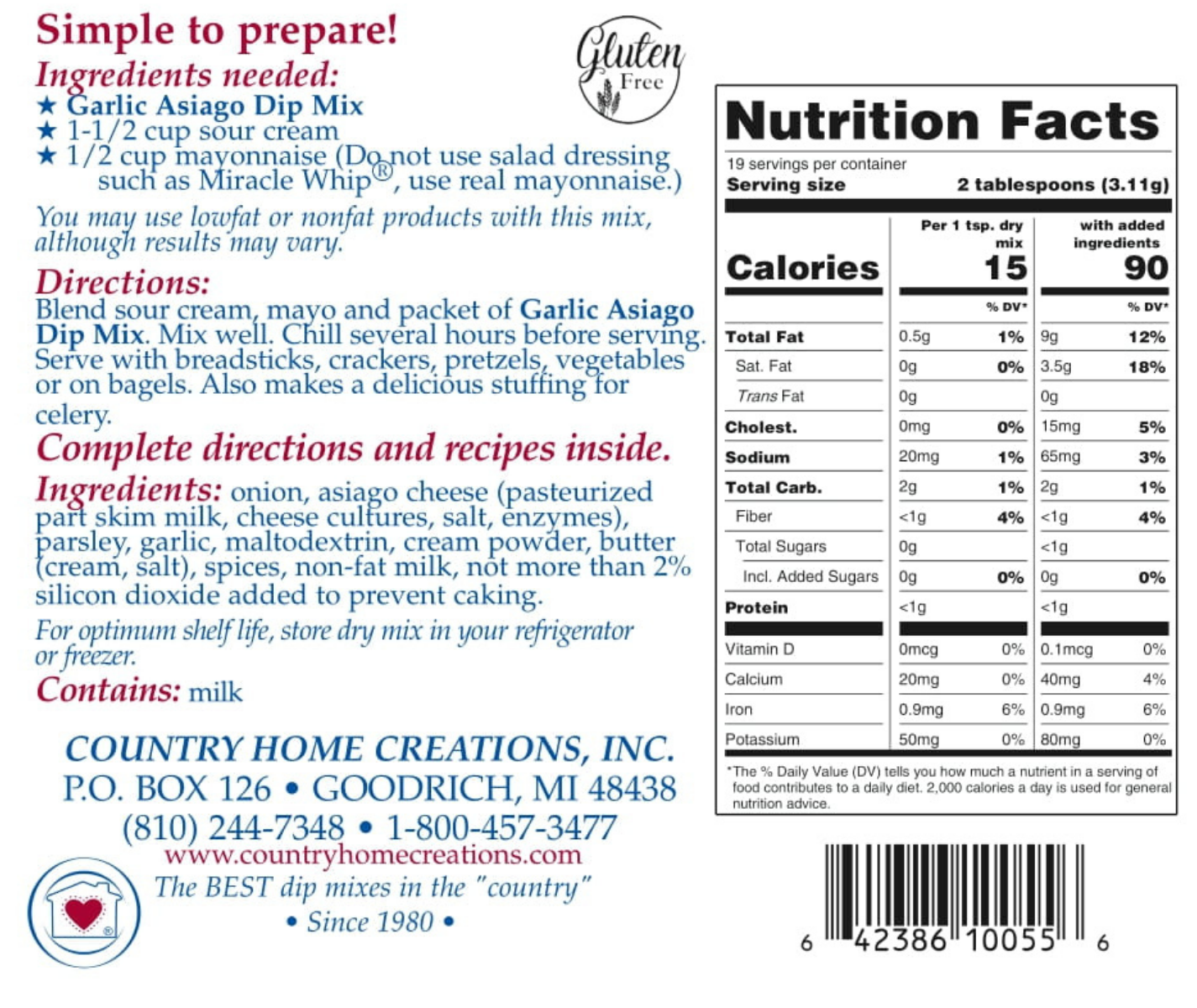 Garlic Asiago Dip Mix - Sample