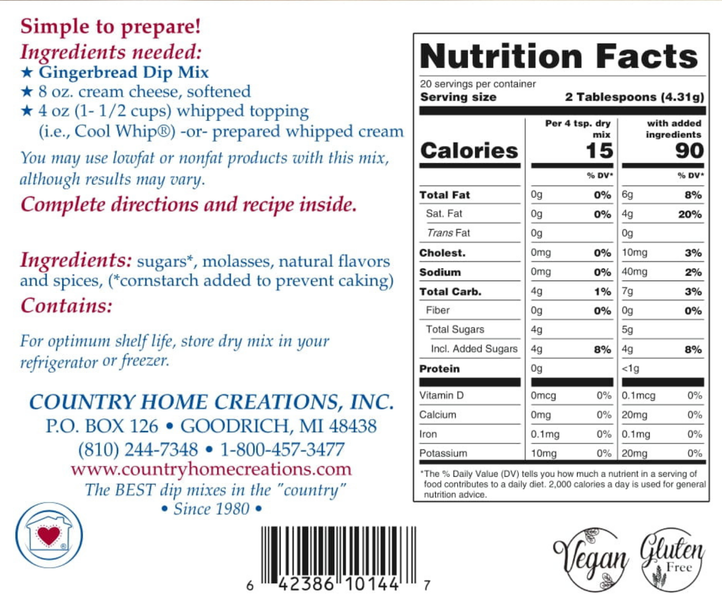 Gingerbread Dip Mix - Dozen