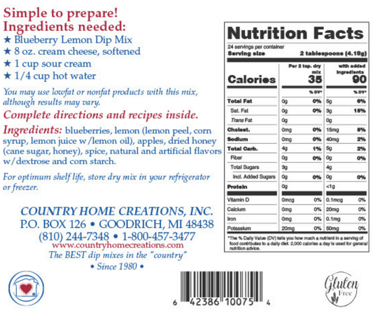 Blueberry Lemon Dip Mix - Sample