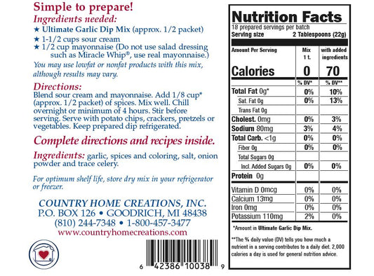 Ultimate Garlic Dip Mix (Dozen)
