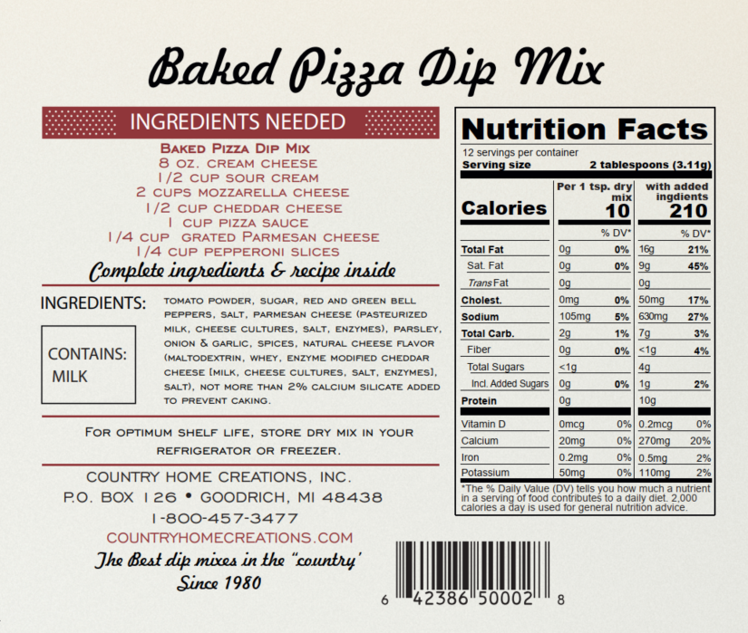 Artisan Kitchen Baked Pizza Dip Mix (Dozen)