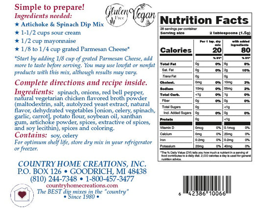 Artichoke & Spinach Dip Mix - Sample
