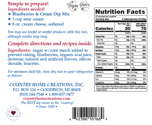 Blueberries & Cream Dip Mix (Dozen)