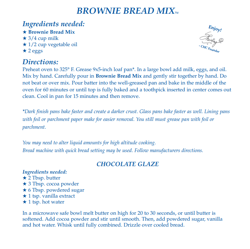 Brownie Bread Mix - Sample