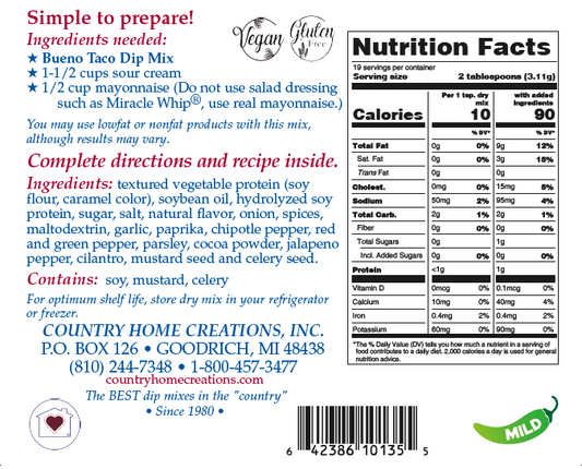 Bueno Taco Dip Mix (Dozen)