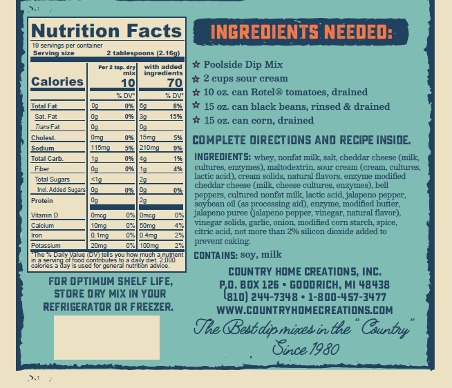 Coastal Kitchen Poolside Dip Mix(Dozen) - NEW RELEASE