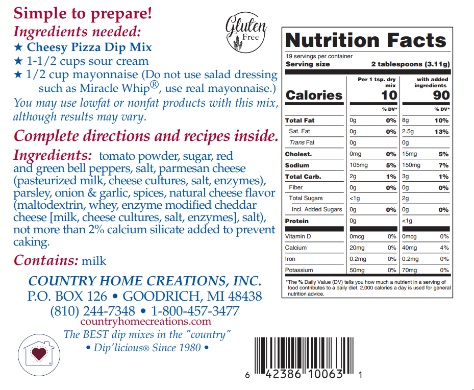 Cheesy Pizza Dip Mix (Dozen)
