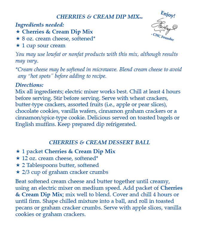 Cherries & Cream Dip Mix (Dozen) NEW RELEASE