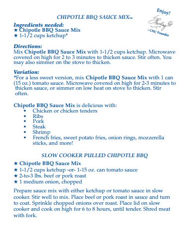 Chipotle BBQ Sauce Mix (Dozen)